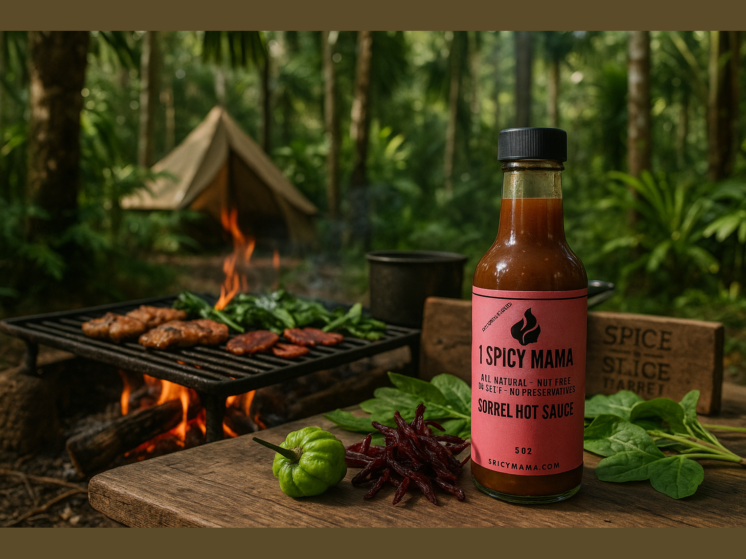 Tropical Forest Camping BBQ