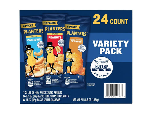 Planters Individual Variety Pack, 24 pk.