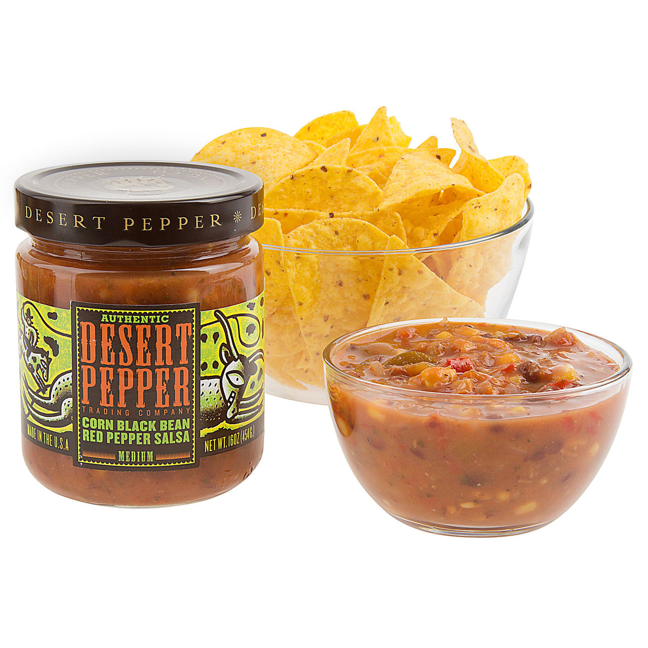 Desert Pepper Corn Black Bean Roasted Pepper Salsa (6x16 Oz)-6