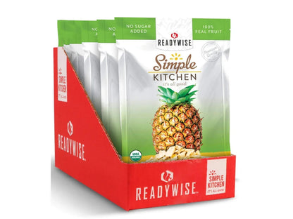 Pack of Readywise Simple Kitchen dried pineapple snacks with no sugar added and USDA organic