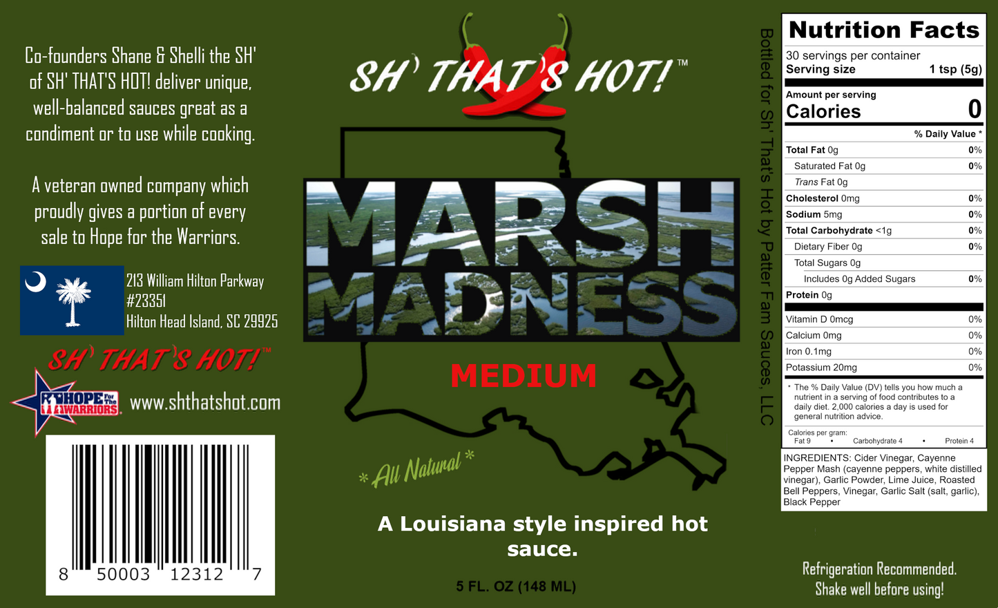 Marsh Madness (Medium) hot sauce.