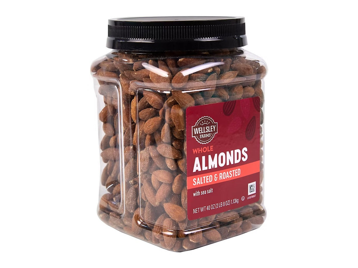 Wellsley Farms Oil Roasted & Sea Salted Almonds, Snacks, 40 oz.