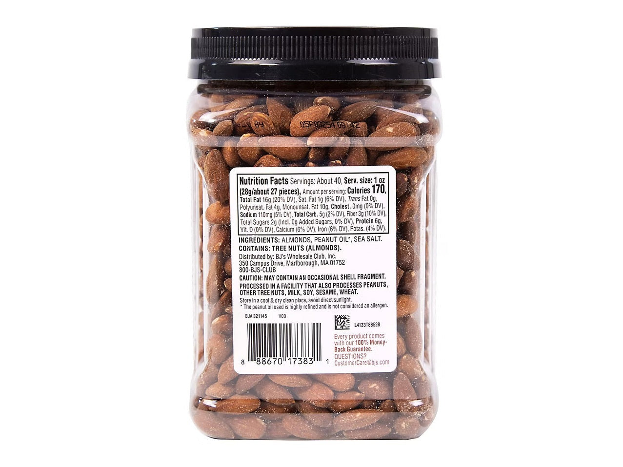 Wellsley Farms Oil Roasted & Sea Salted Almonds, Snacks, 40 oz.