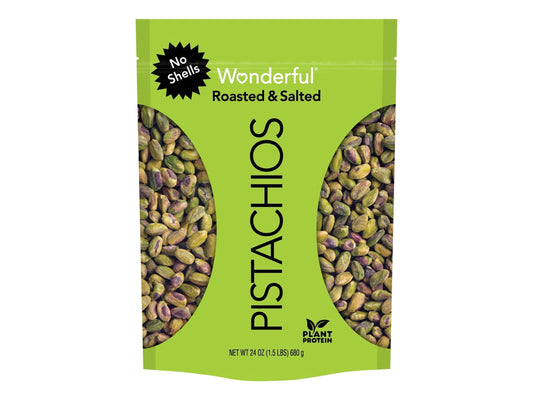 Wonderful Pistachios No Shells, Roasted and Salted, Resealable Pouch,