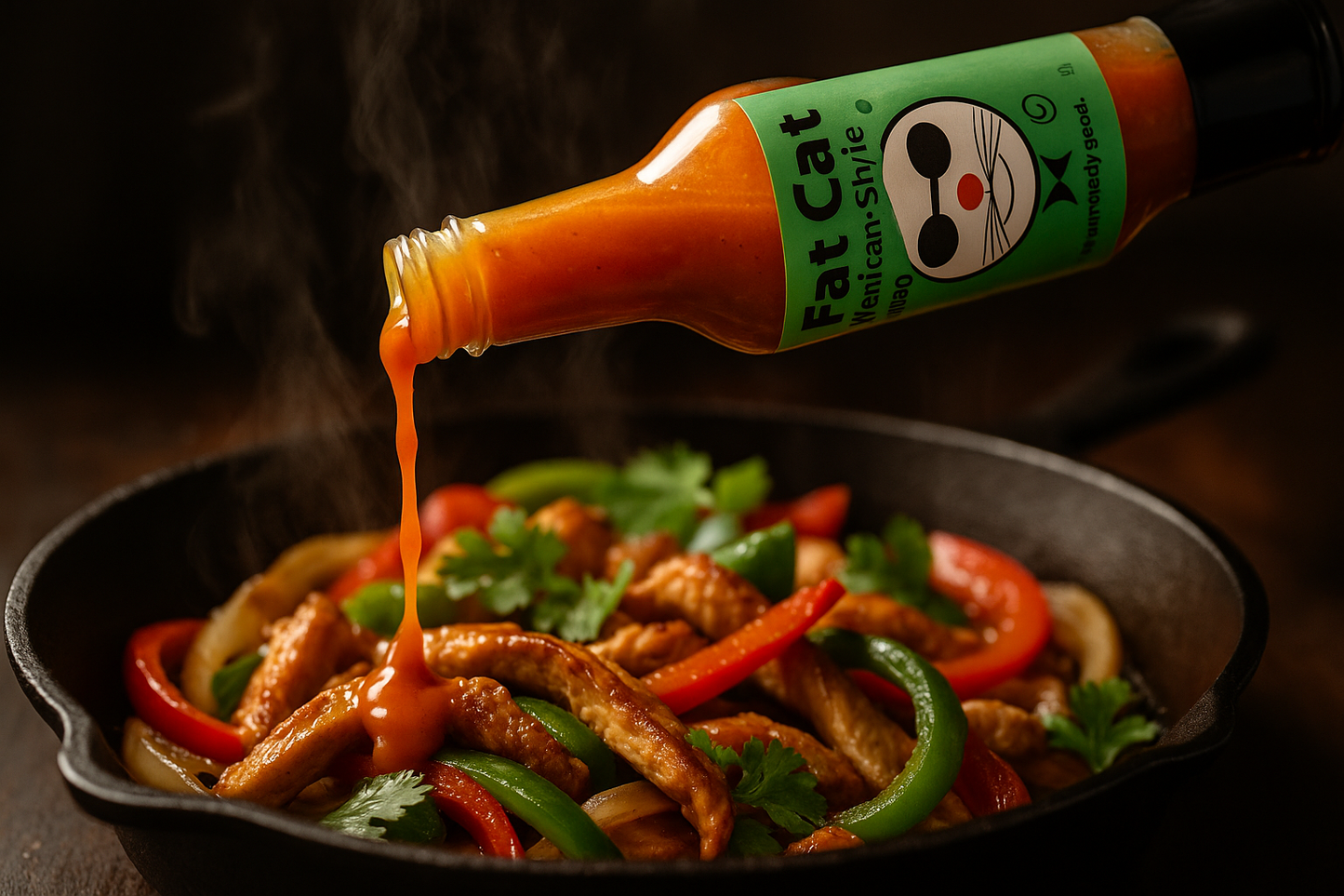 Action Shot with Fajitas