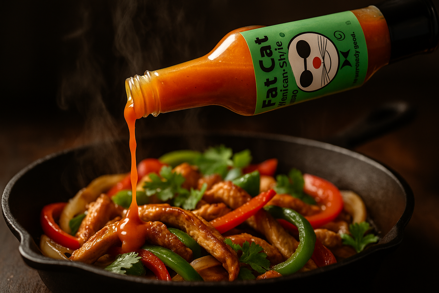 Action Shot with Fajitas