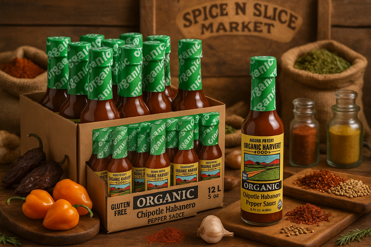 Arizona Peppers Chipotle Habanero in market setting
