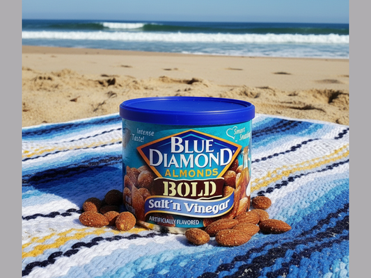 Blue Diamond almonds at beach