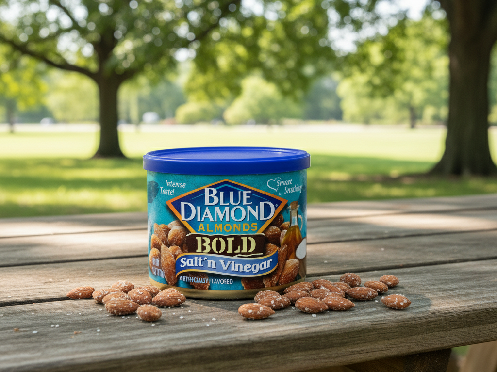 Blue Diamond almonds in park setting