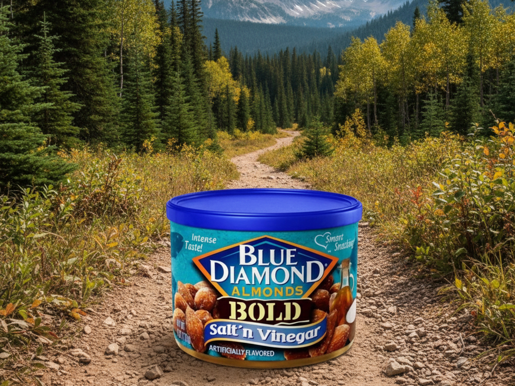 Blue Diamond almonds on hiking trail