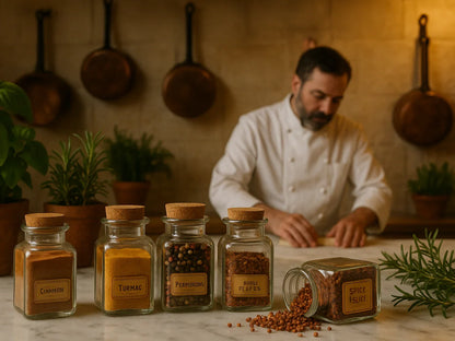 Chef in French Kitchen with Spices