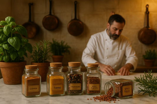 Chef in French Kitchen with Spices