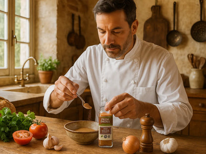 Chef preparing with spice