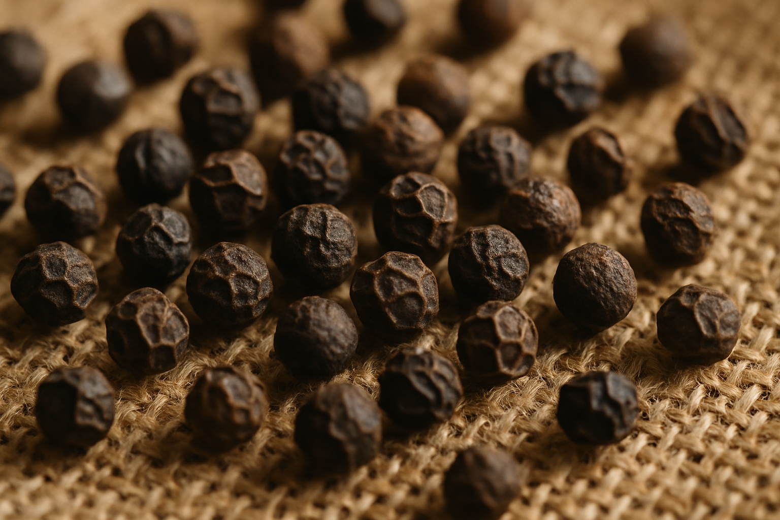 Close-up macro of peppercorns