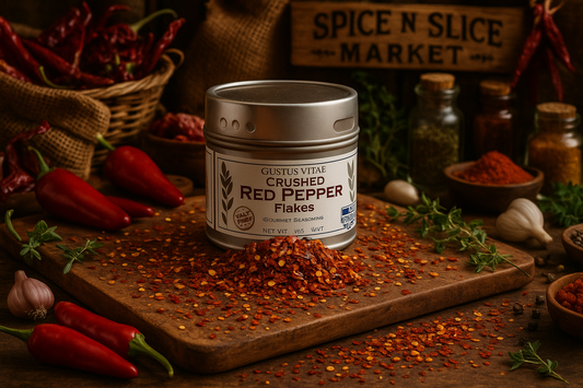 Crushed Red Pepper Flakes in market setting