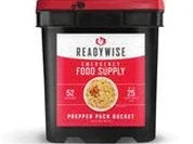 ReadyWise emergency food supply prepper pack bucket with red and black container