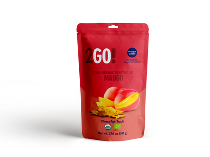 2GO! ® Mangues séchées biologiques, paquet de 4