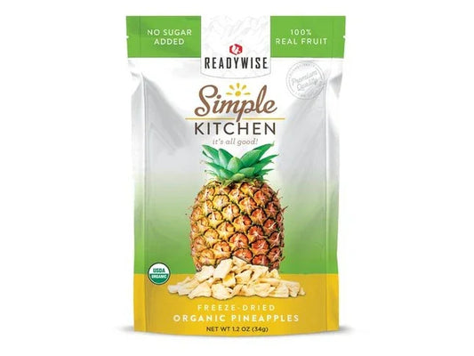 6 Pack Organic Freeze Dried Pineapple - Healthy Camping Snacks