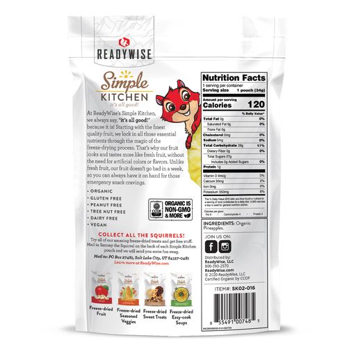 6 CT Case Simple Kitchen Organic Freeze Dried Pineapple