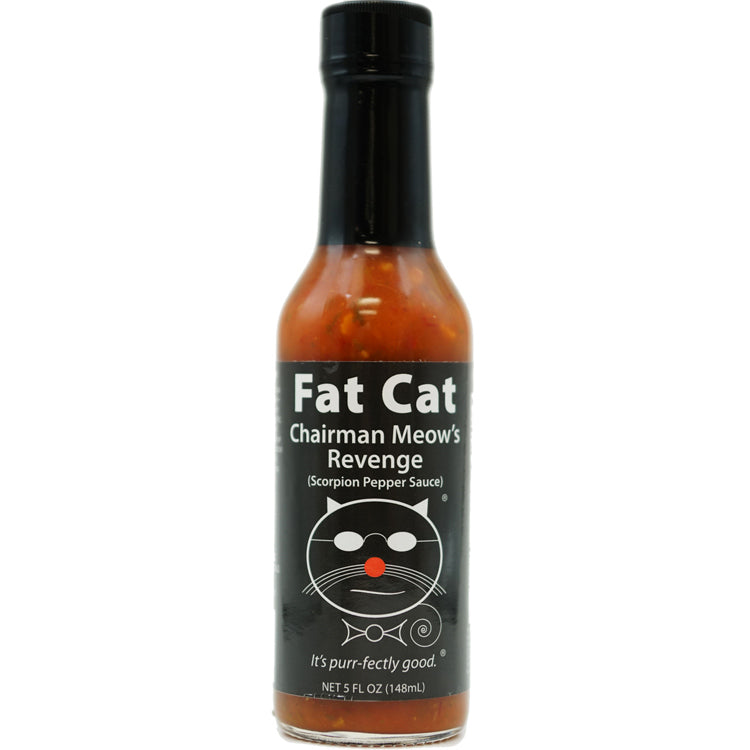 Fat Cat "Chairman Meow's Revenge" Scorpion Pepper Sauce 3-Pack Bundle.
