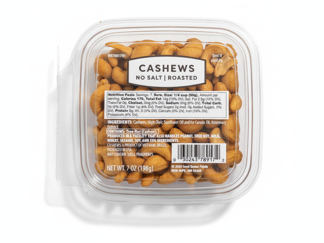 Enhanced Good Sense Foods Roasted No Salt Cashews