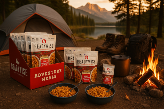 Enhanced ReadyWise Adventure Meals in camping setting