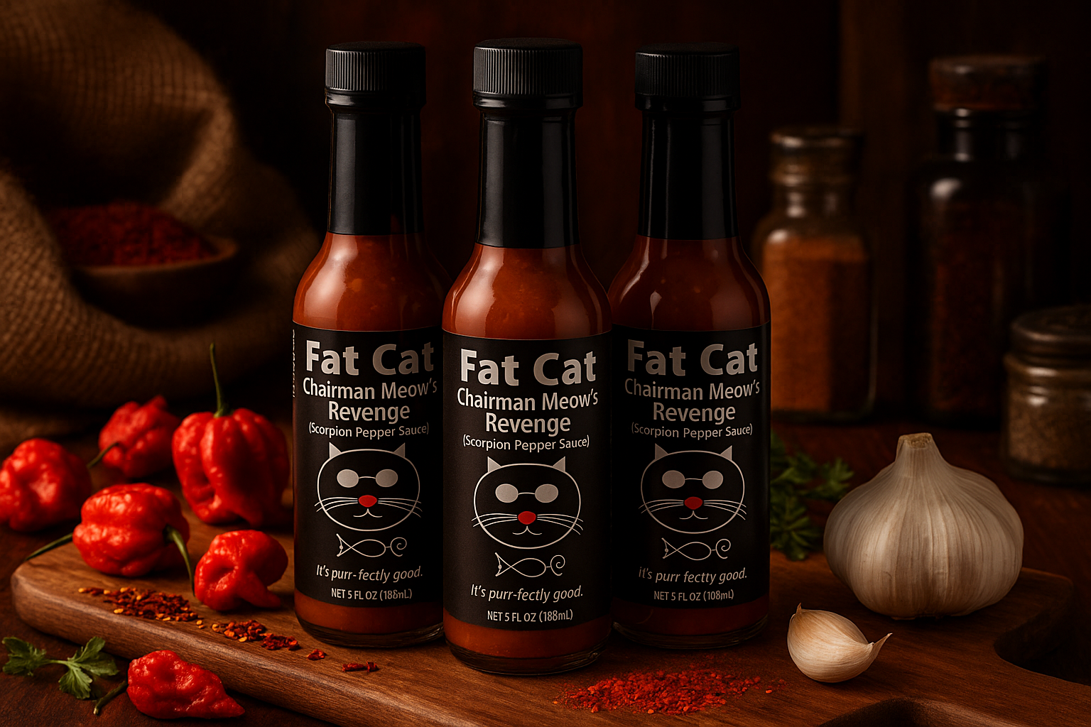 Fat Cat Chairman Meow's Revenge 3-Pack in market setting