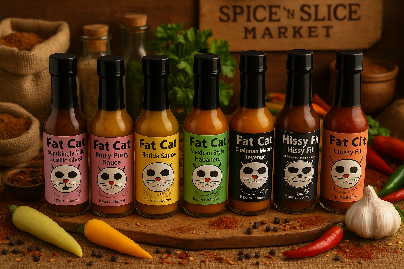 Fat Cat Variety Pack Bundle in market setting