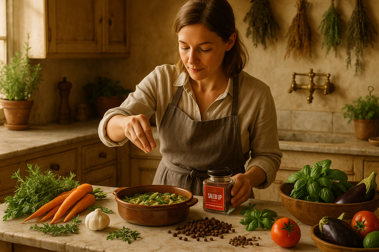 Female Chef with Product