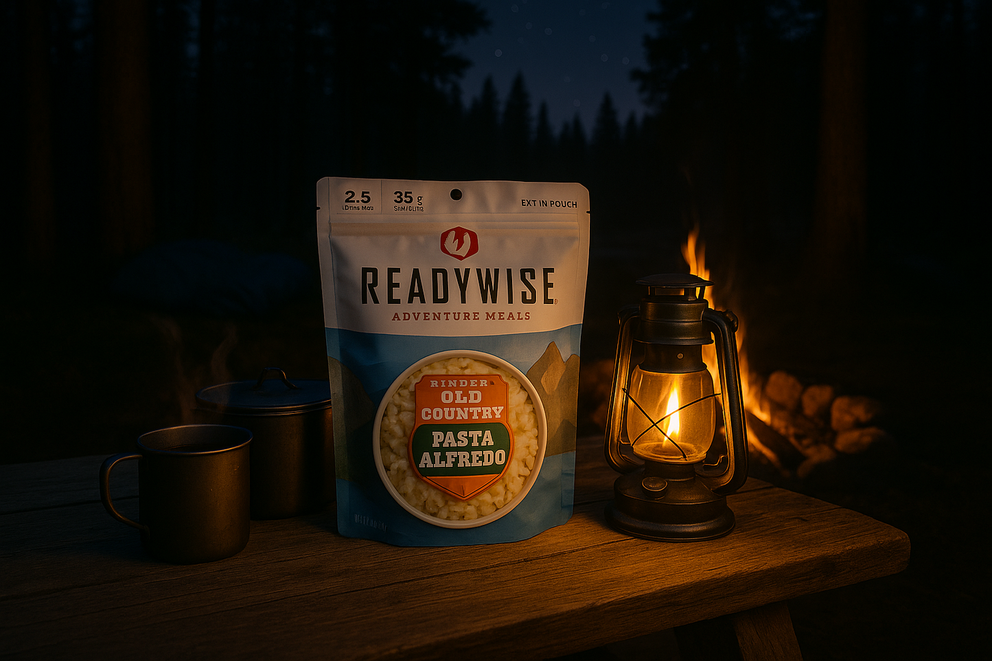 Forest Camping Twilight Scene