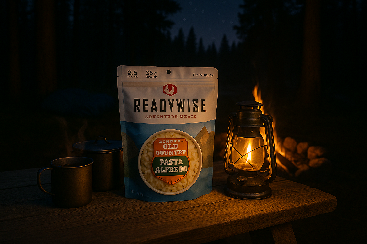 Forest Camping Twilight Scene