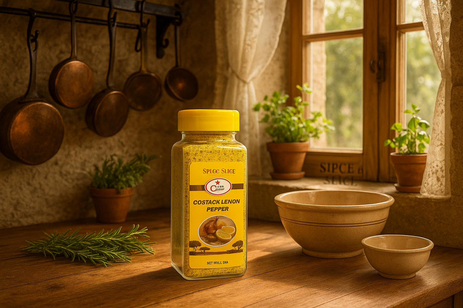 French farmhouse kitchen with lemon pepper spice