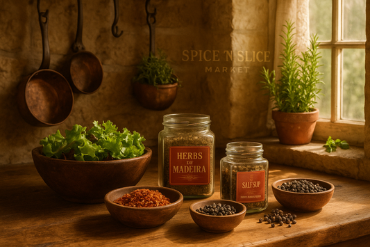 French farmhouse kitchen with premium spices