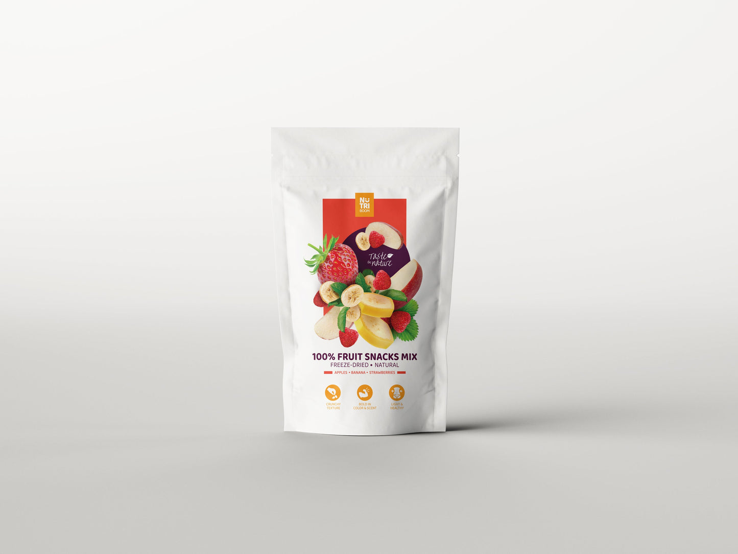 Mélange de fruits lyophilisés (pommes, fraises, bananes)