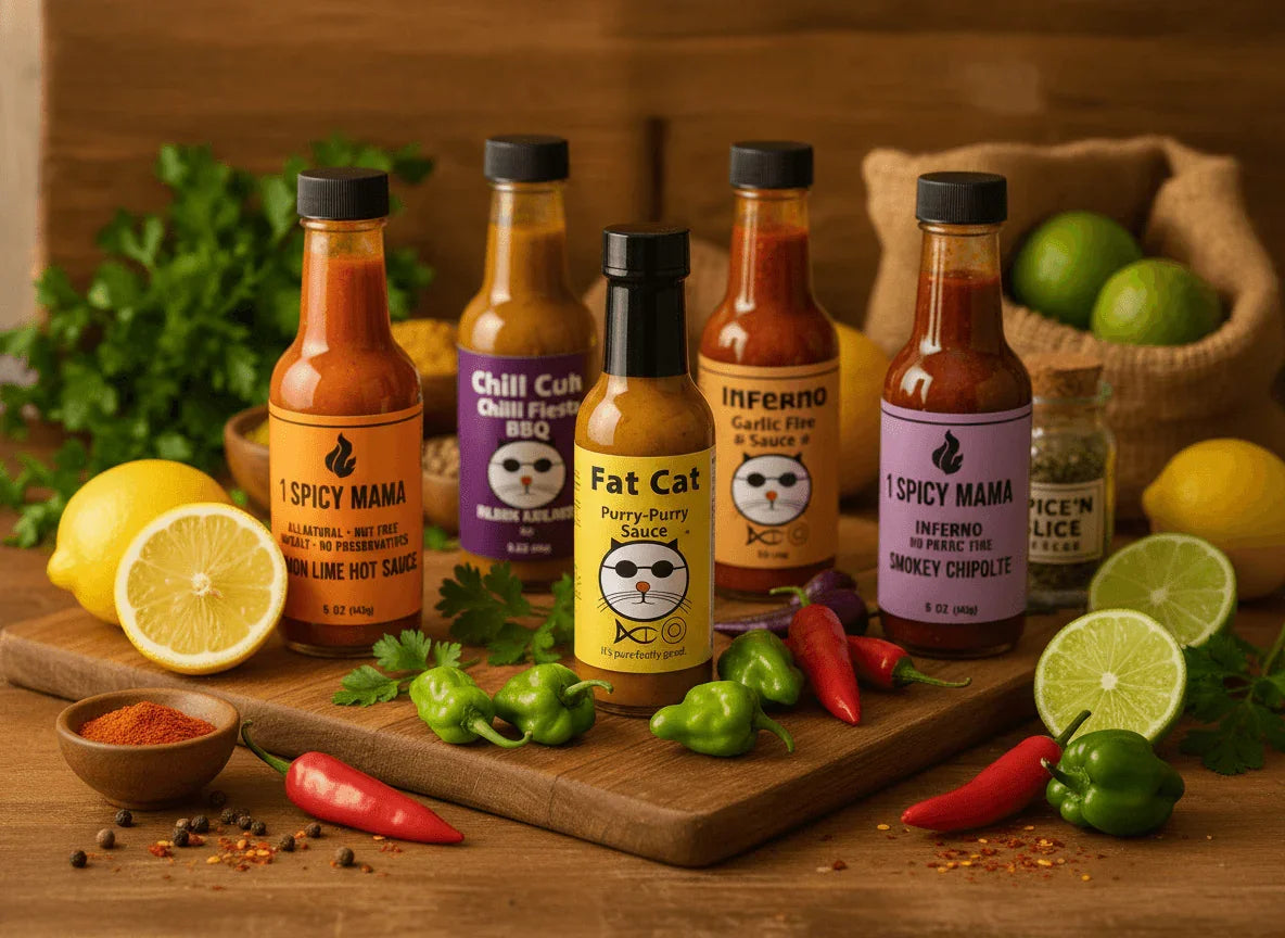 ALT A - Ultimate Heat Collection (5 Bottles) featuring a variety of flavorful sauces and fresh ingredients.