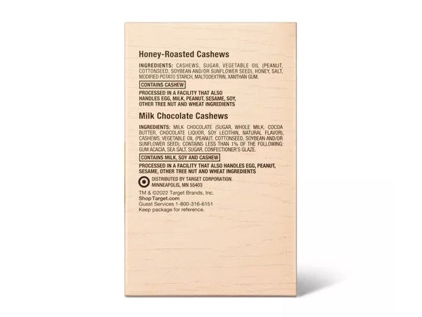 Good & Gather Honey Roasted Cashews & Milk Chocolate Cashews, 10oz/10c