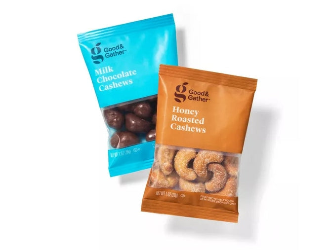 Good & Gather Honey Roasted Cashews & Milk Chocolate Cashews, 10oz/10c