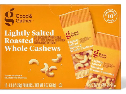 Good & Gather Lightly Salted Roasted Whole Cashews - 10 Ct Multipack,