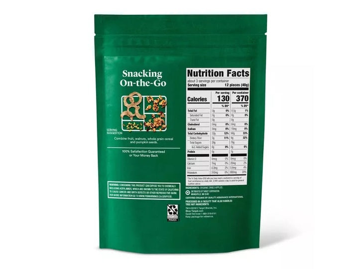 Good & Gather Organic Dried Unsweetened Apple Rings Snacks, 4oz.