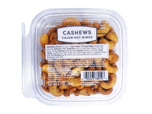 Good Sense Foods Cajun Hot Wings Seasoned Cashews, 6.5oz.