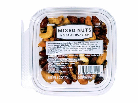 Good Sense Foods Roasted Unsalted Mixed Nuts, 6oz.