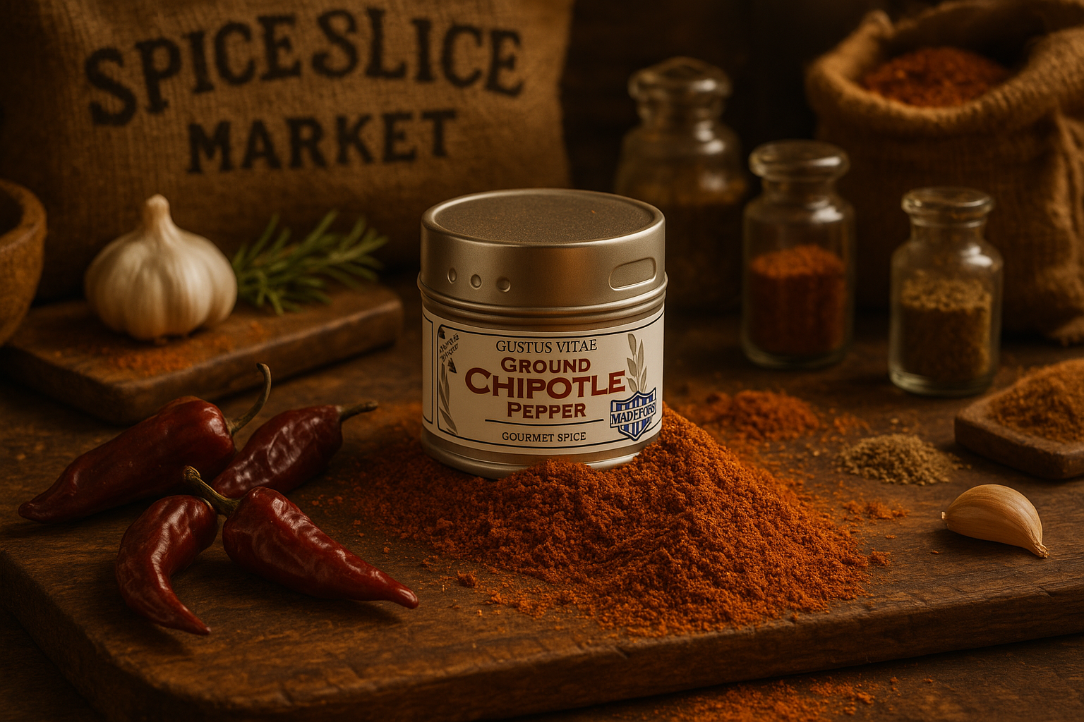 Ground Chipotle Pepper in market setting