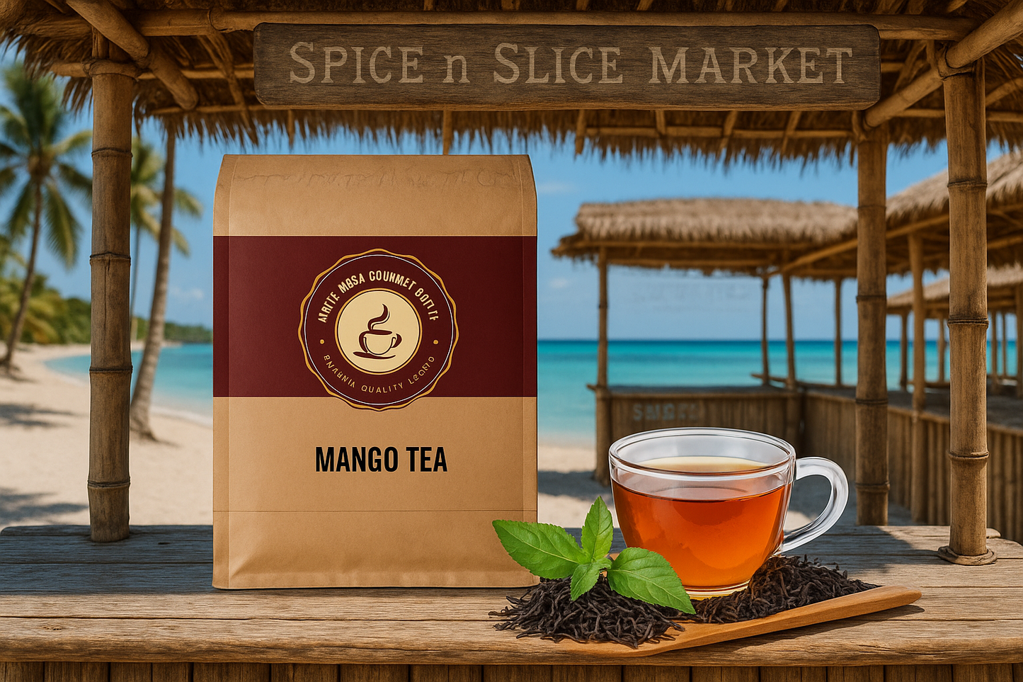 Original Product in Tropical Beach Market with Very Discreet Branding
