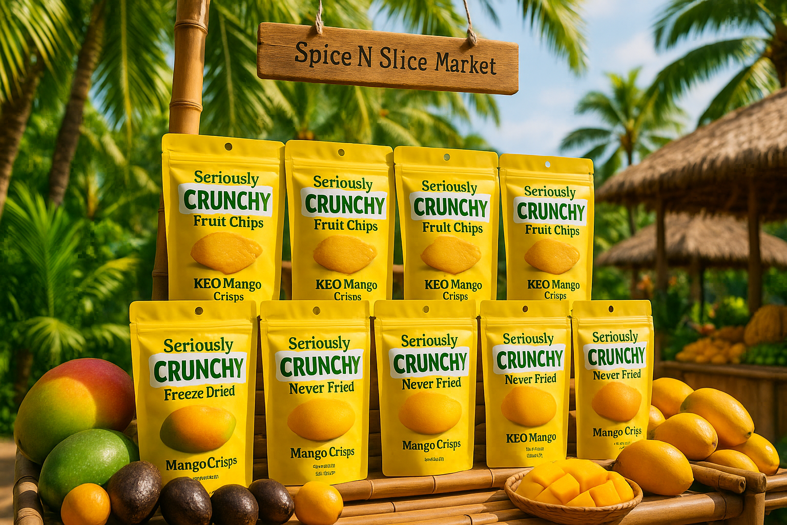 Tropical Market Keo Mango Crisps Display