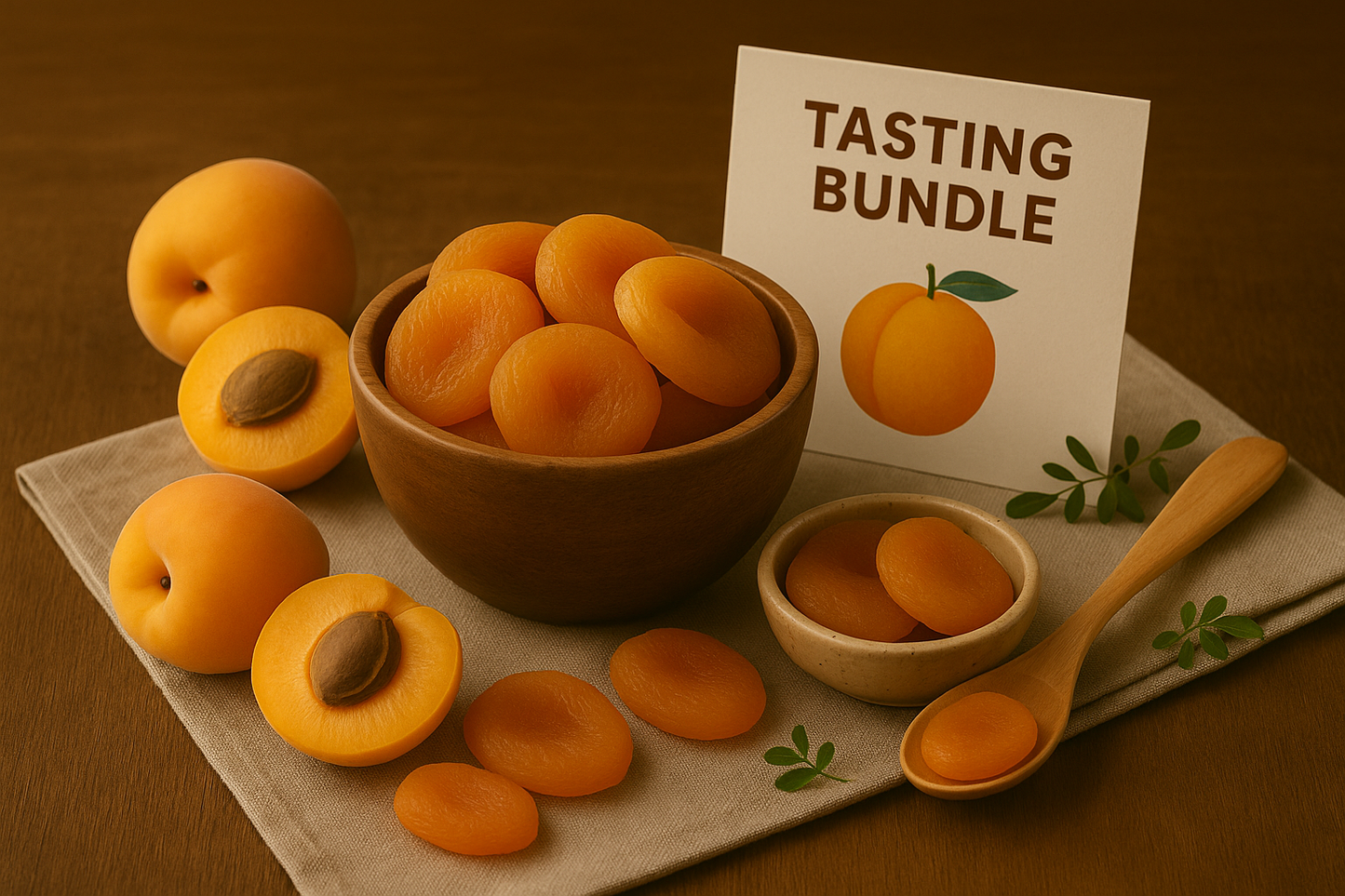 Premium Organic Dried Whole Apricots Tasting Bundle - Enhanced Product Photography