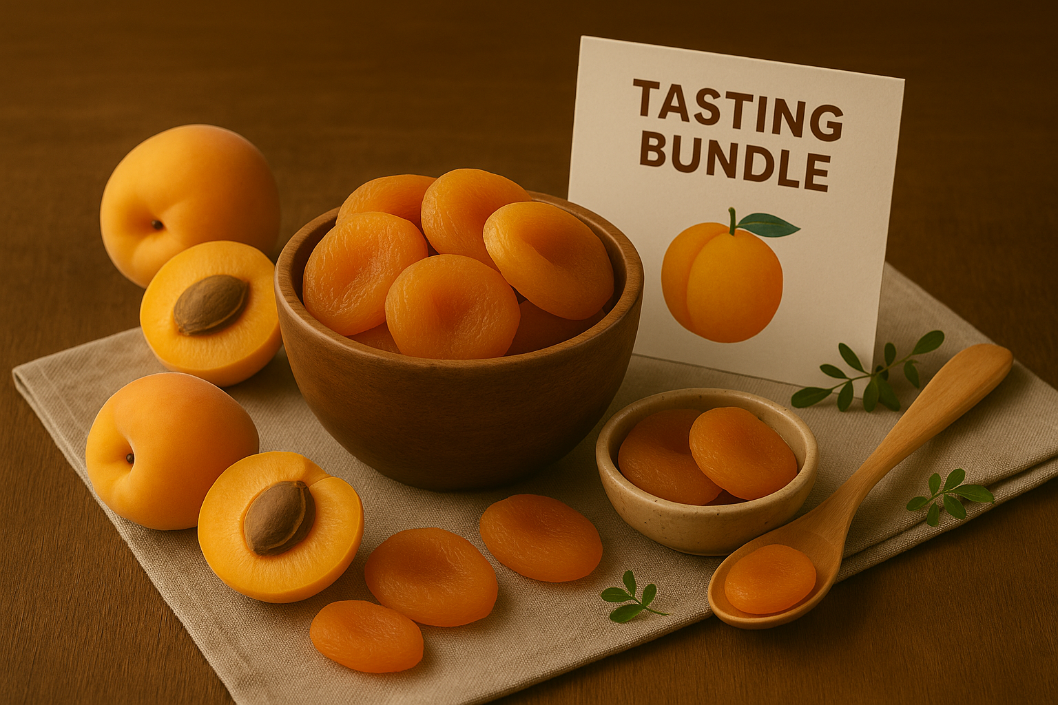 Premium Organic Dried Whole Apricots Tasting Bundle - Enhanced Product Photography