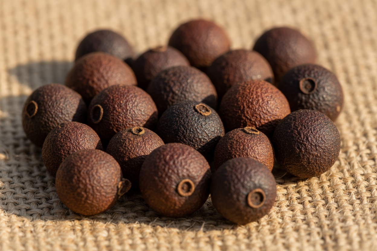 Close-up macro of Jamaican allspice berries