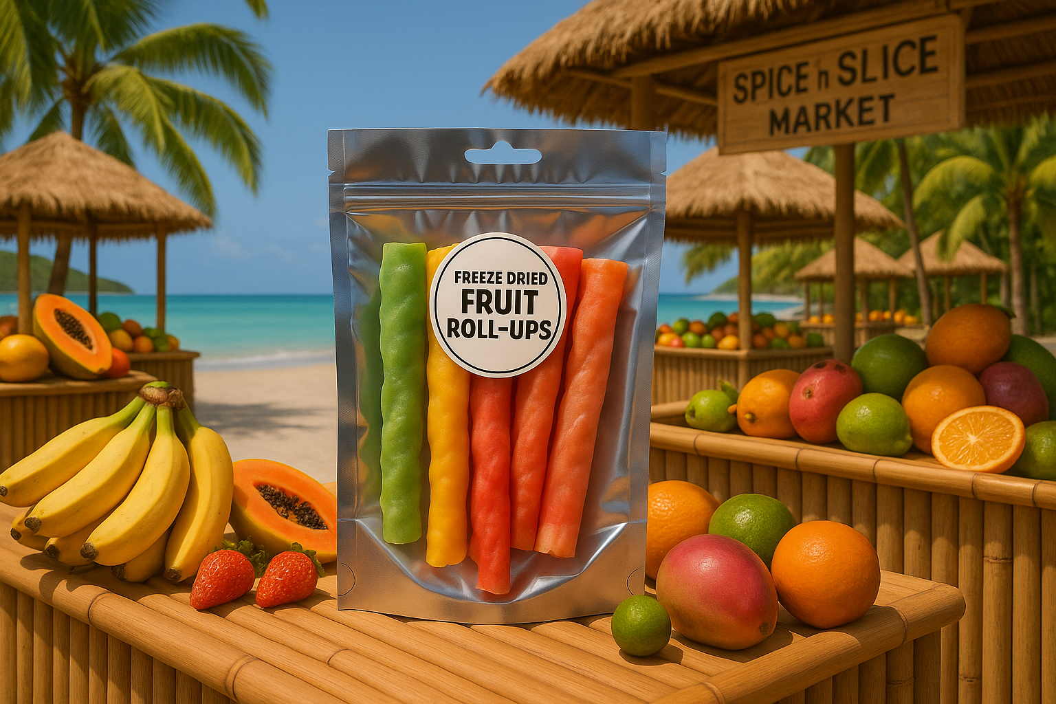 Original Product in Tropical Beach Market with Very Discreet Branding