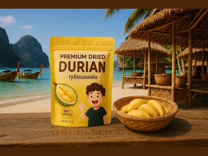 Beautiful Natural Thailand Beach Market with Original Product and Very Discreet Spice n Slice Market Branding