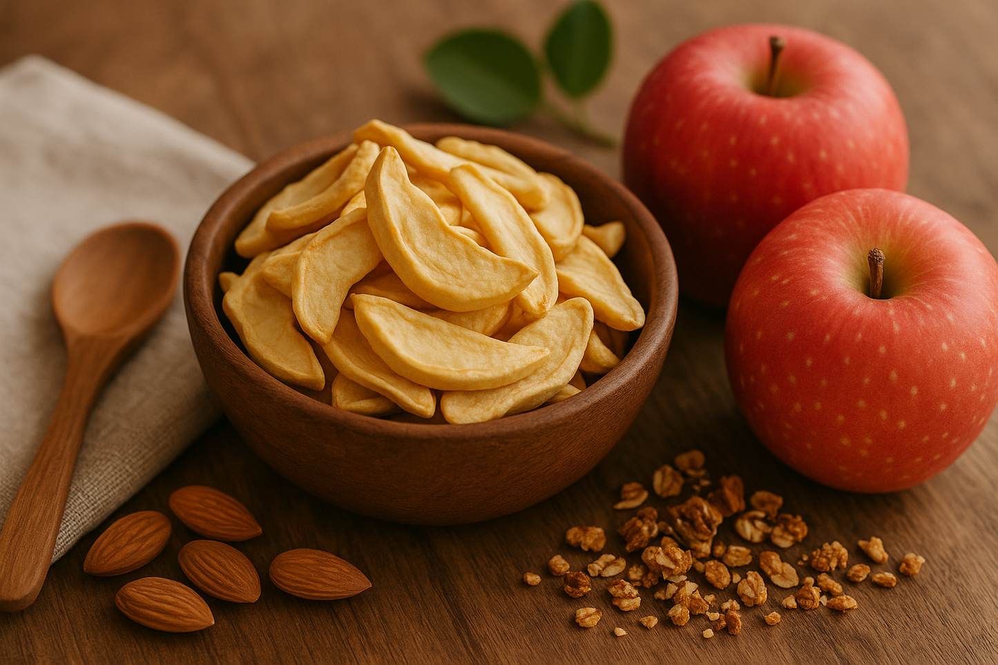 Premium Dried Pink Lady Apple Wedges - Enhanced Product Photography